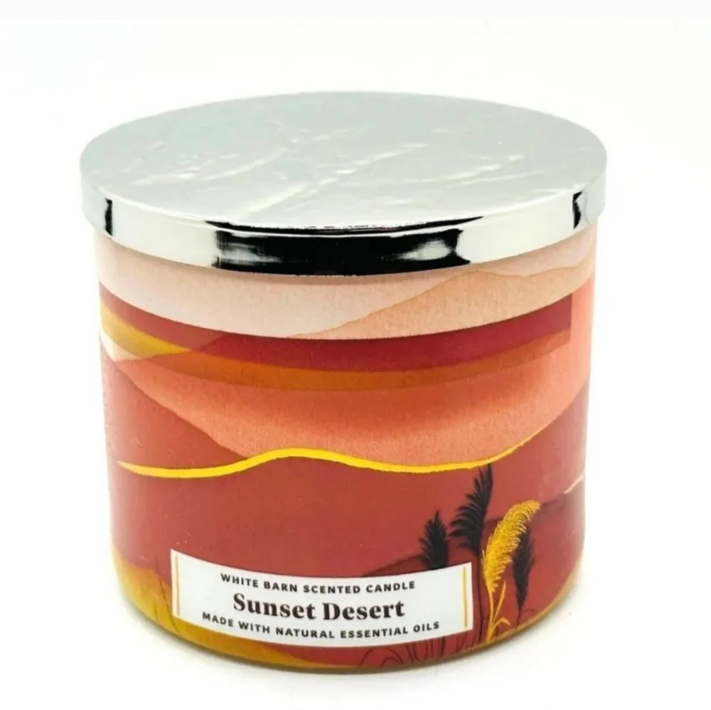 2 X Bath & Body Works White Barn Sunset Desert 3 Wick Candle Candles - Picture 1 of 12